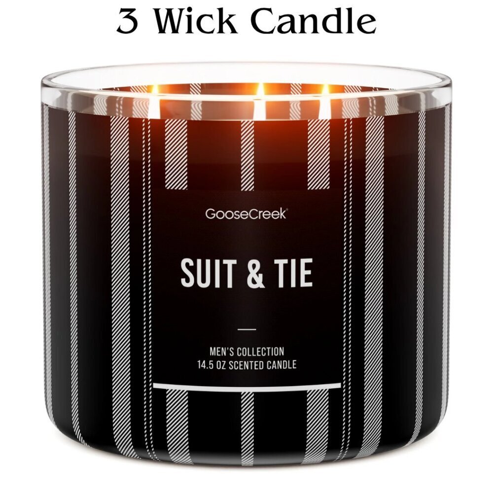 GOOSE CREEK MEN'S COLLECTION SUIT AND TIE 3 WICK CANDLE NWT